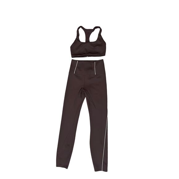 VUORI Lunar Stripe MATCHING SET Espresso Brown Sporta Bra & Legging Small - Picture 5 of 11